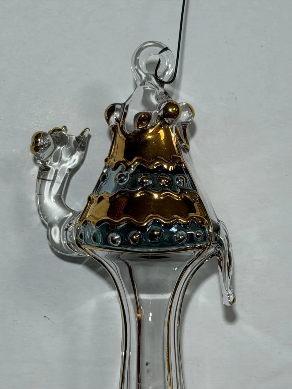 Glass Camel Holiday Ornaments with Gold Accents